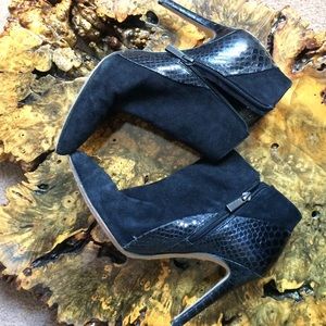 Vince Cam high heel stiletto boots suede mix